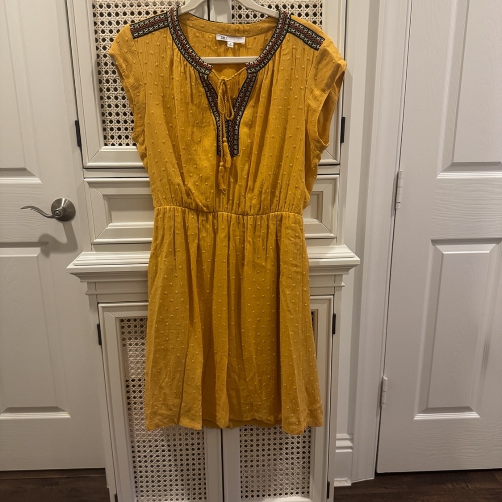 Yellow Dress with Beaded Accents